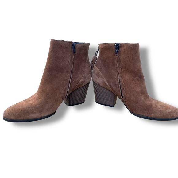 Paul Green Waterproof Suede Tassel Back Boots Brown US 8 UK 5.5 Block Heel - Picture 11 of 14